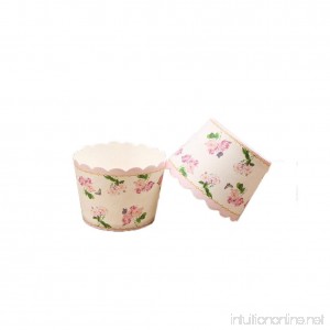 Lanburch 150 Pcs Heat-Resistant Cupcake Wrappers Floral Baking Cups for Cupcakes Pink Edge - B07FVY5QQJ